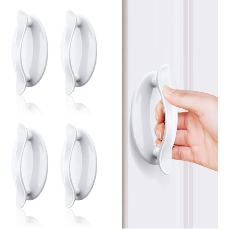 foto del prodotto maniglia per porta d ingresso, maniglia per porta scorrevole, maniglia adesiva bianca per porta 4 pezzi , maniglia in plastica per porte e finestre,