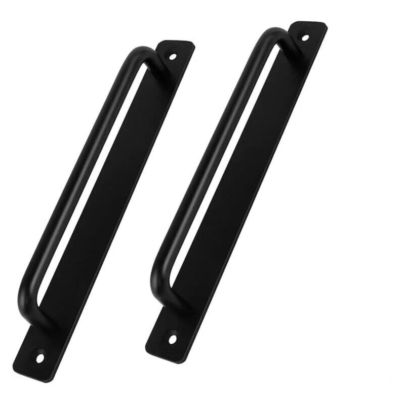 foto del prodotto maniglia per porta da 180 mm, lega di alluminio nero opaco, maniglia decorativa a due fori.