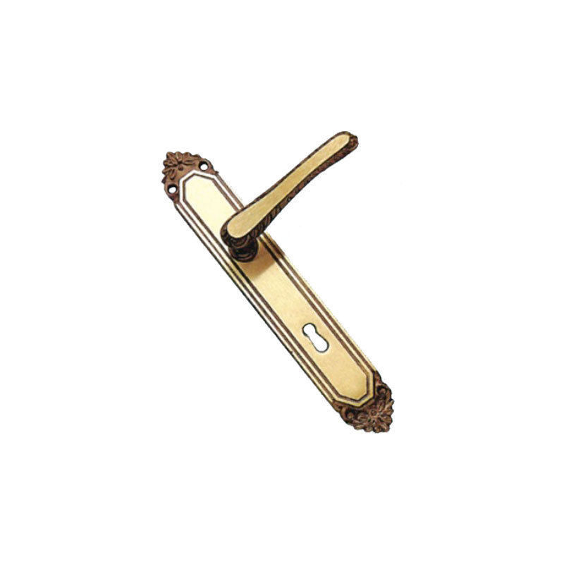 foto del prodotto maniglia per porta in ottone bronzato con placca cm 24 (12512)