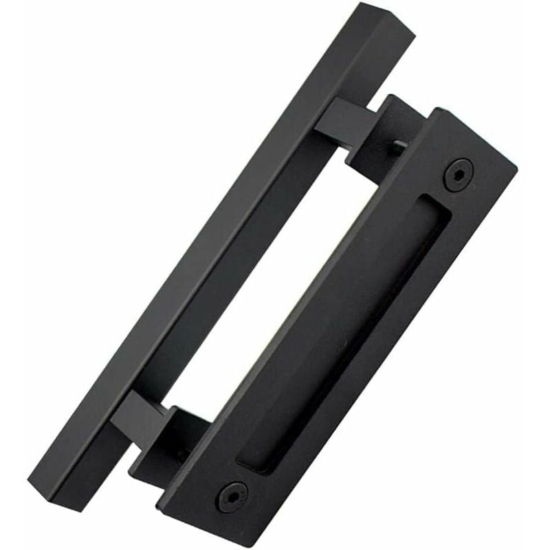 foto del prodotto maniglia per porta, maniglia per cancello esterno, maniglia per porta scorrevole, maniglia per porta scorrevole nera, per porte da fienile, porte da