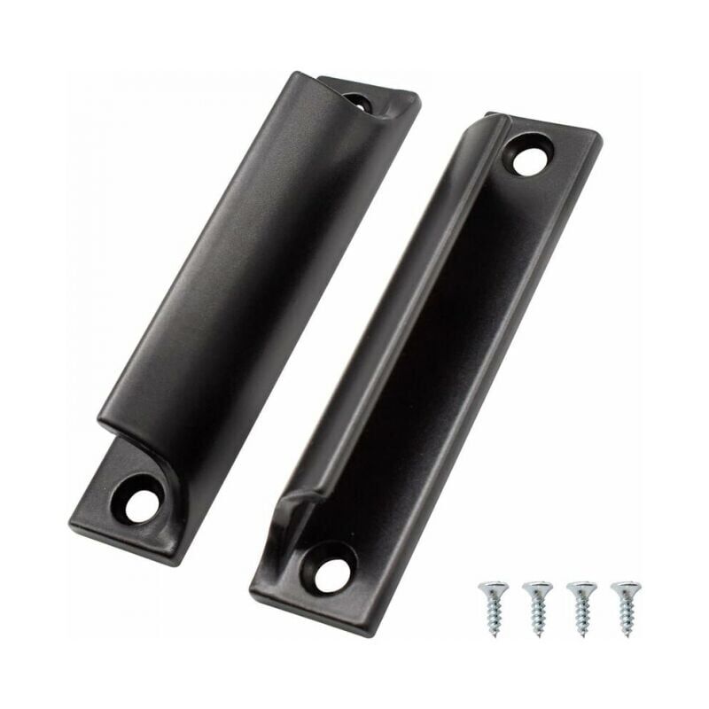 foto del prodotto maniglia per porta scorrevole 2 pezzi, maniglia per mobili in alluminio, maniglia per mobile da cucina nera, disponibile per porte da balcone, porte