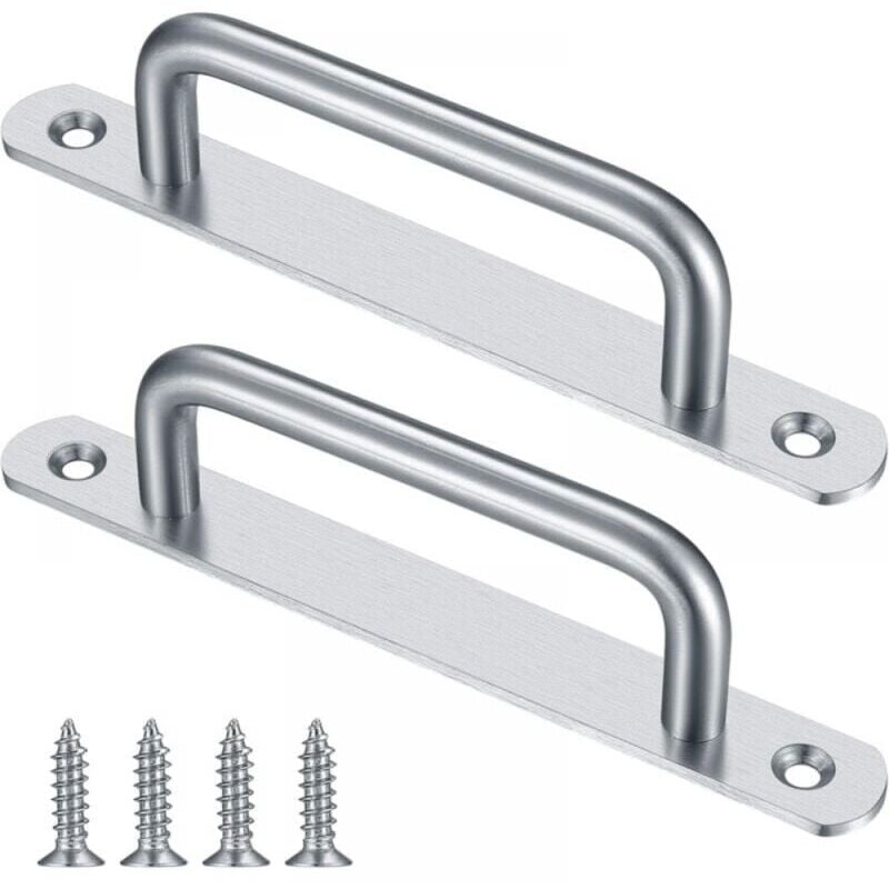 foto del prodotto maniglia per porta scorrevole da 2 pezzi con piastra in acciaio inossidabile maniglia per porta scorrevole per armadi con porta da fienile ymyny