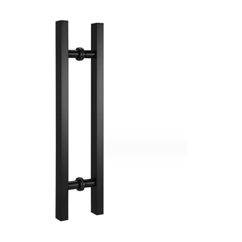foto del prodotto maniglia per porta scorrevole del fienile, maniglia ad h bifacciale per porta in vetro legno, acciaio inossidabile, nero opaco 50 cm 