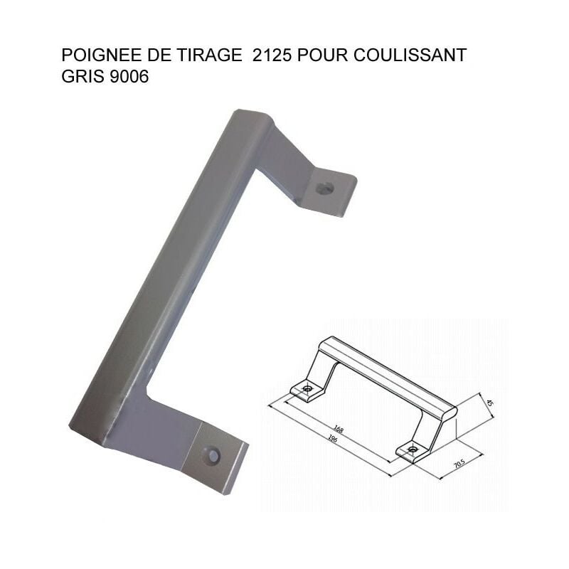 foto del prodotto maniglia per porte scorrevoli alma ral 9006 grigio 2125 9006