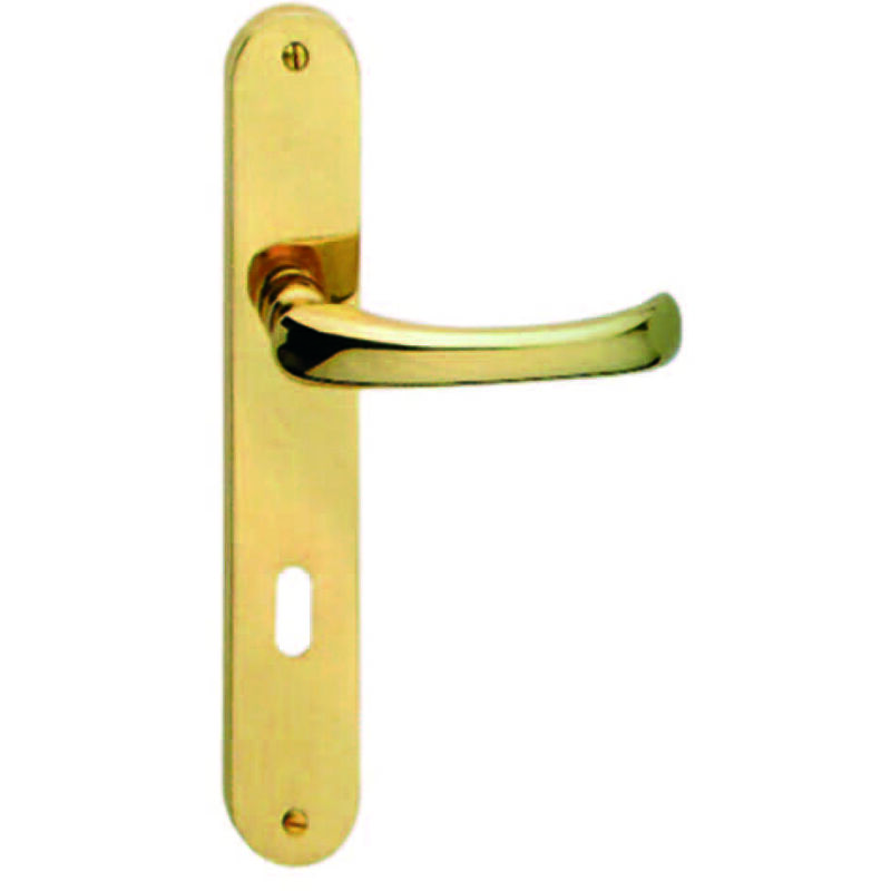 foto del prodotto maniglia rio con placca in ottone mm.70 foro normale