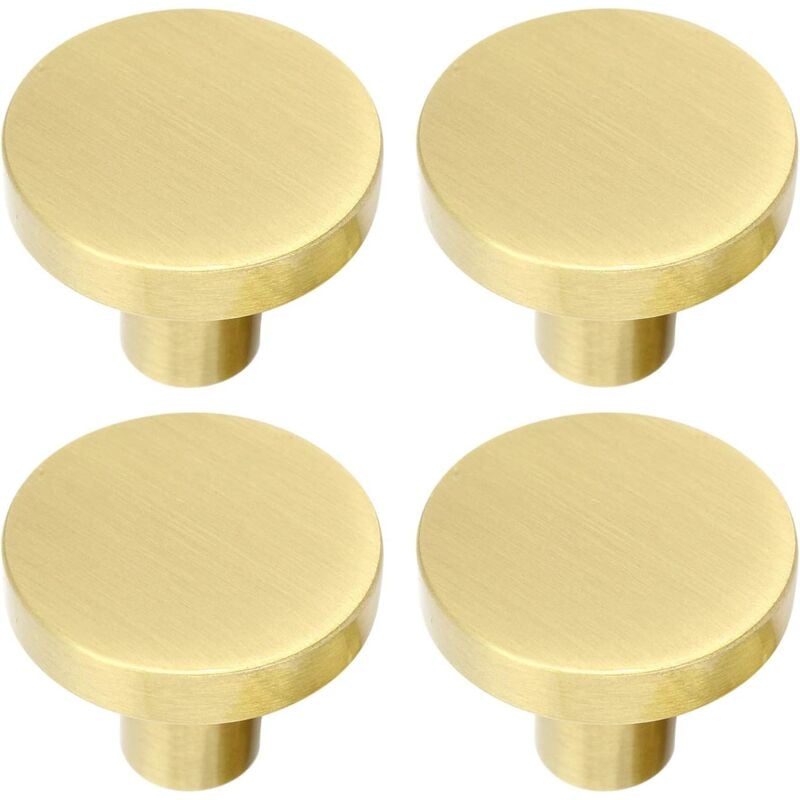 foto del prodotto maniglia rotonda per mobile in ottone spazzolato, pomello per cassetto, maniglia per lavabo dorata, maniglia per cassetto con viti per mobile,