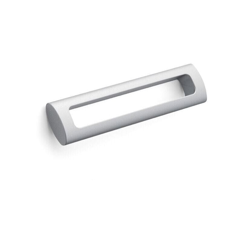 foto del prodotto maniglia sporgente con spazio vuoto centrale effetto alluminio 140x32x14mm 393 agor 