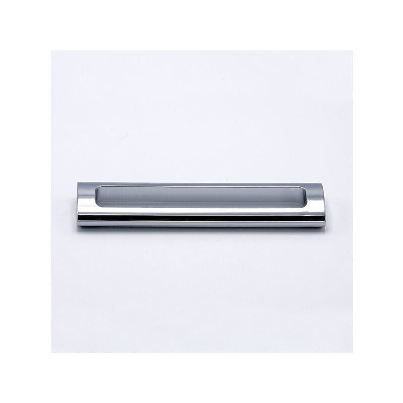 foto del prodotto maniglia sporgente con spazio vuoto centrale effetto cromato lucido 140x32x14mm 393 agor 