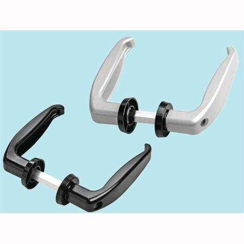 foto del prodotto maniglie comunello per porte in ferro art. 210 - in lega plastificata nera conf. 20 pz