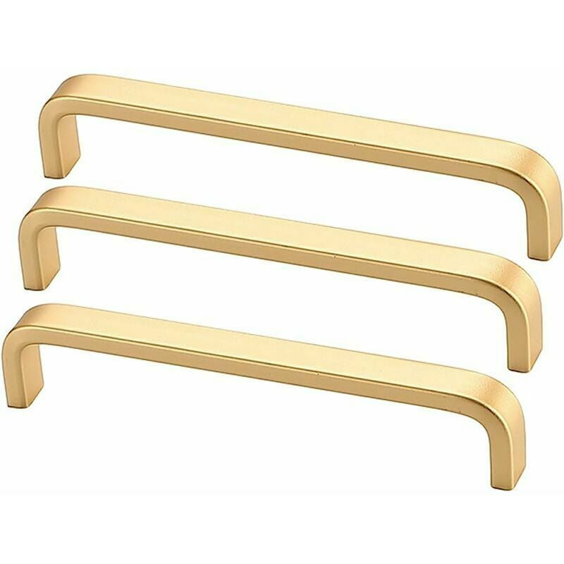 foto del prodotto maniglie dorate per mobili da cucina, mobili da camera da letto, cassetti guardaroba, pomelli per mobili 3 pezzi, interasse fori 128 mm 