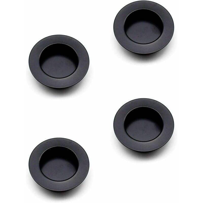 foto del prodotto maniglie incassate rotonde pezzo, maniglia porta scorrevole nera, maniglia porta scorrevole 40 mm