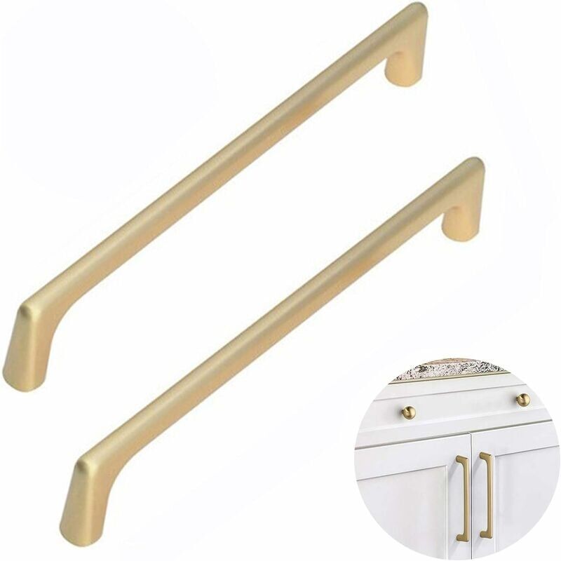 foto del prodotto maniglie per cassetti da cucina in ottone spazzolato ymyny confezione da 2, ferramenta moderna per cucina, camera da letto, armadio, 160 mm da centro