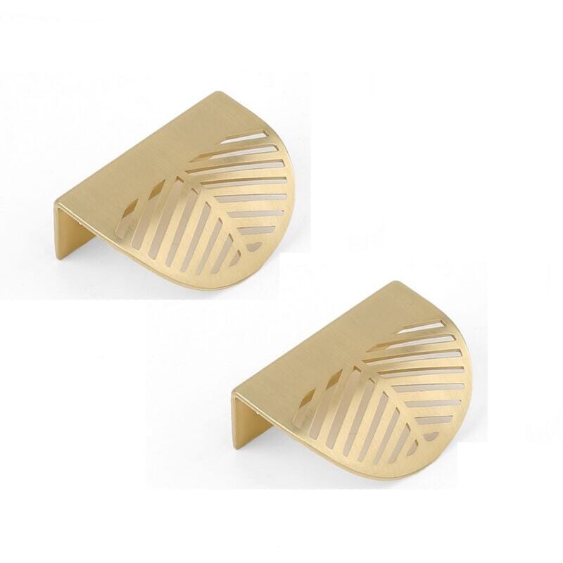 foto del prodotto maniglie per cassetti in ottone a forma di foglia d oro da 60 mm per ante di mobili e armadi