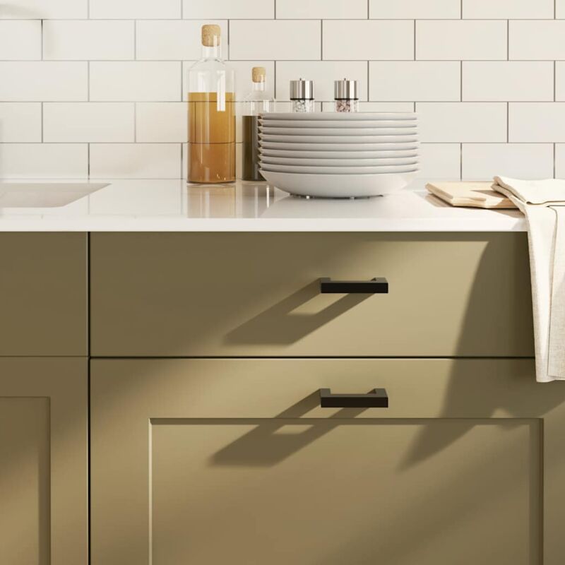foto del prodotto maniglie per mobili 10pz nere 64mm in acciaio inox vidaxl