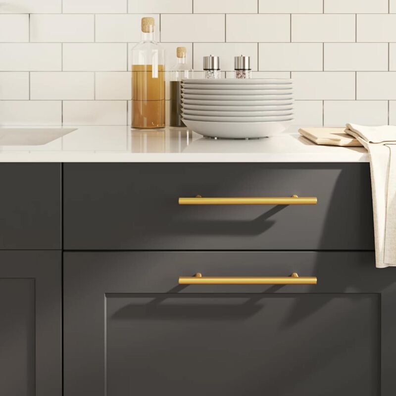 foto del prodotto maniglie per mobili 10pz oro 160mm in acciaio inox vidaxl