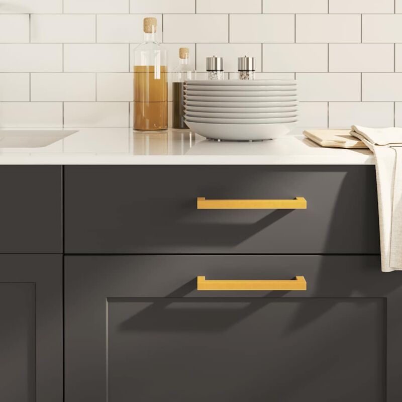 foto del prodotto maniglie per mobili 10pz oro 160mm in acciaio inox - vidaxl