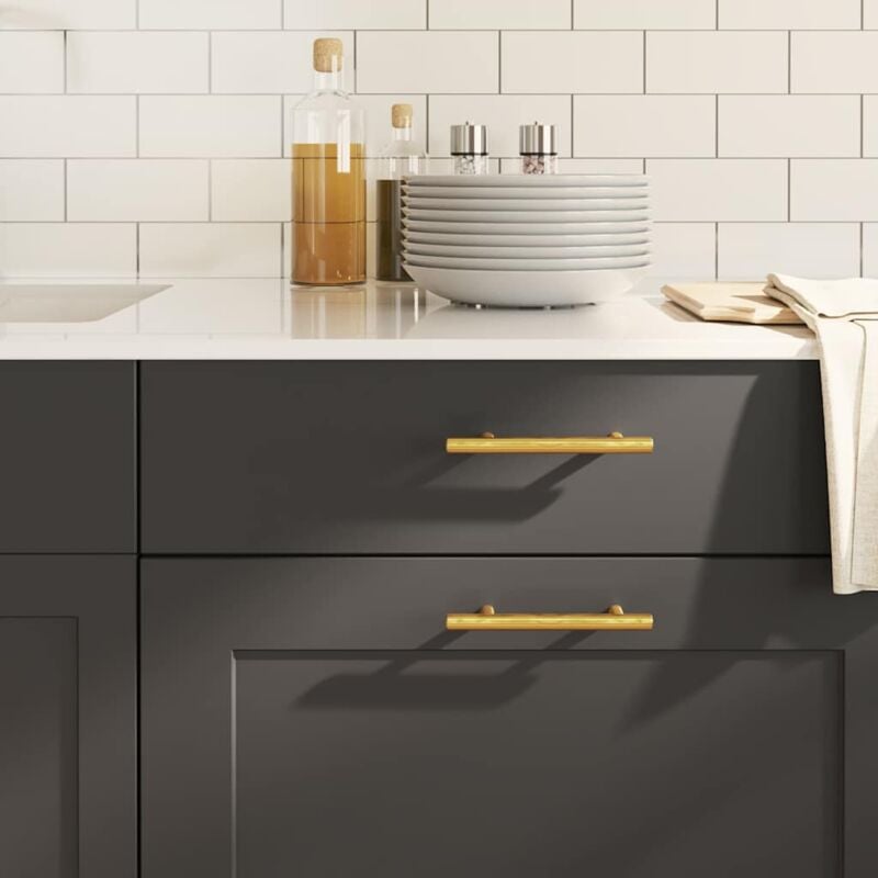 foto del prodotto maniglie per mobili 10pz oro 96mm in acciaio inox vidaxl