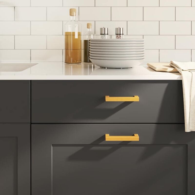 foto del prodotto maniglie per mobili 10pz oro 96mm in acciaio inox vidaxl