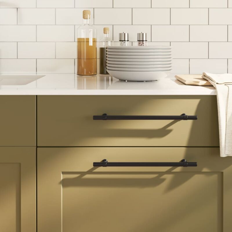 foto del prodotto maniglie per mobili 20 pz nere 224 mm in acciaio inox vidaxl