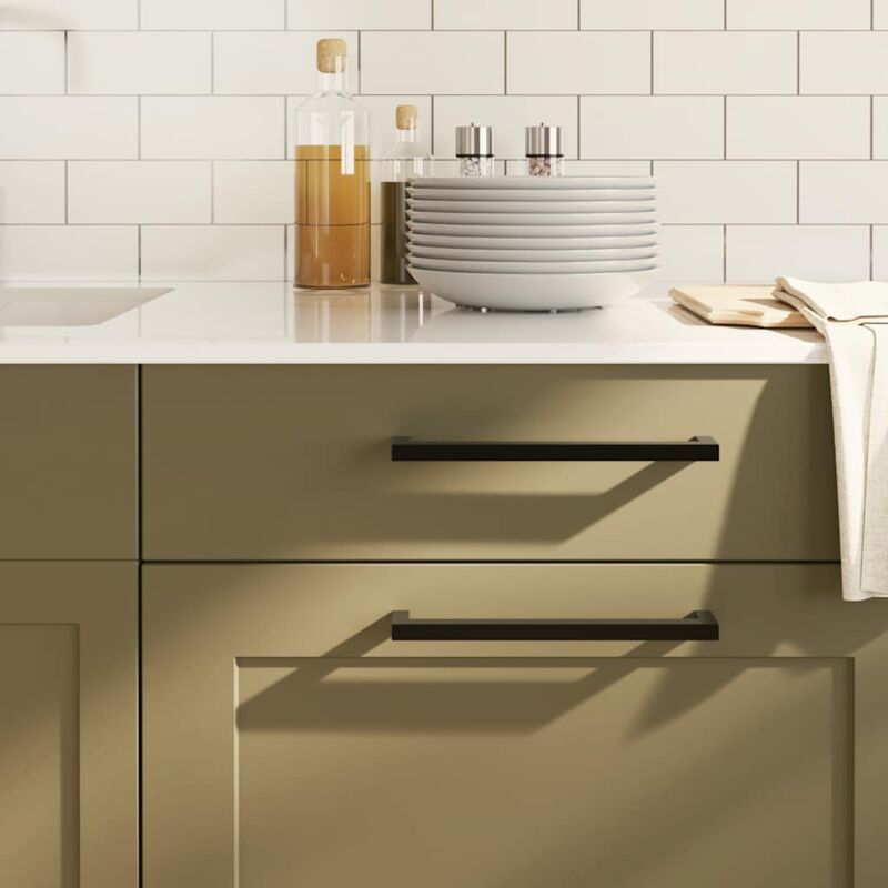 foto del prodotto maniglie per mobili 5pz nere 224mm in acciaio inox vidaxl