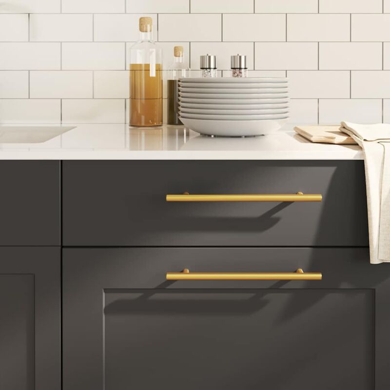 foto del prodotto maniglie per mobili 5pz oro 192mm in acciaio inox vidaxl