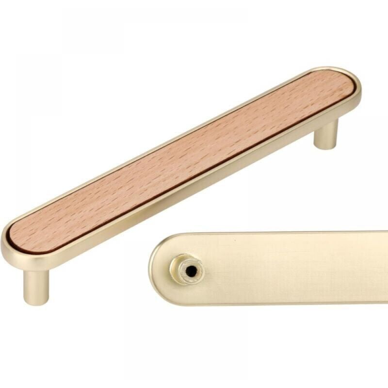 foto del prodotto maniglie per mobili con interasse 96mm faggio , 6 pezzi di maniglie per mobili maniglie in legno maniglie per mobili in legno maniglie per mobili