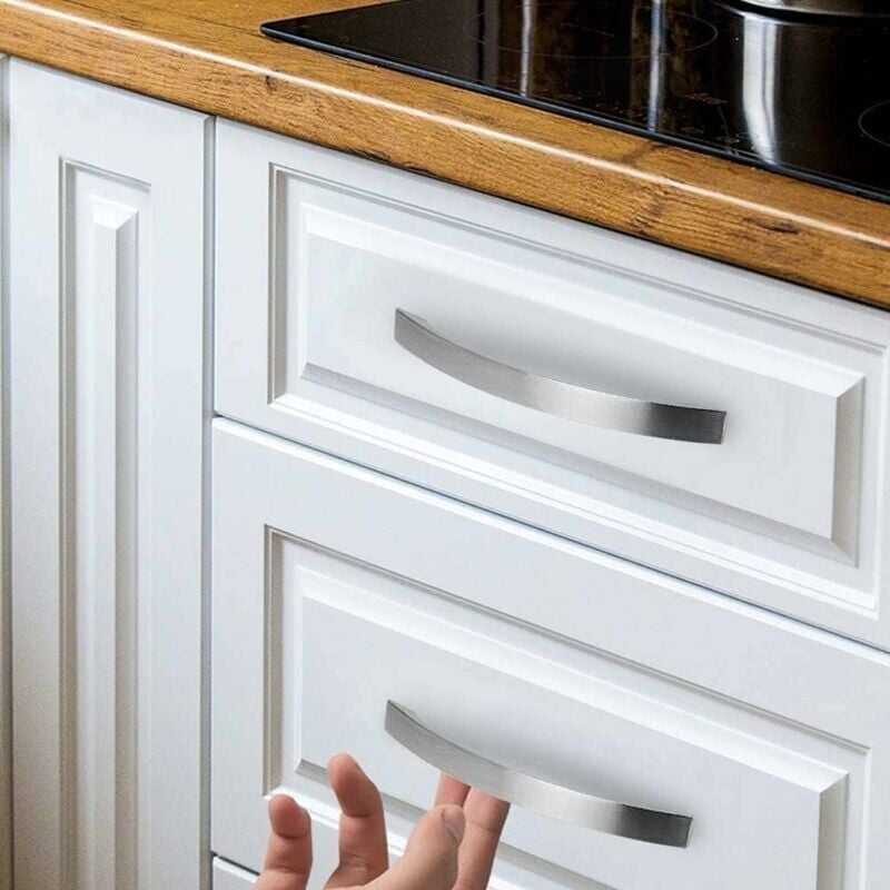 foto del prodotto maniglie per mobili da cucina, confezione da 14 cromate maniglie per porte in nichel spazzolato maniglia per cucina maniglia per cucina in