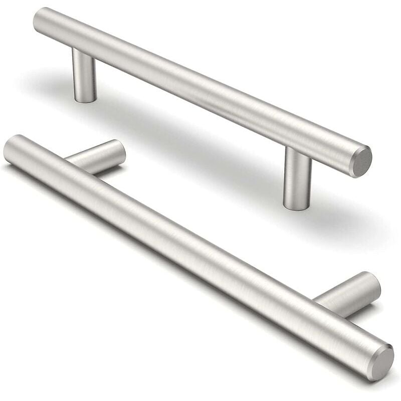 foto del prodotto maniglie per mobili da cucina in acciaio inossidabile nichel spazzolato, tiranti a t per porte da cucina, cassetti, armadi, centri fori 5 128 mm,