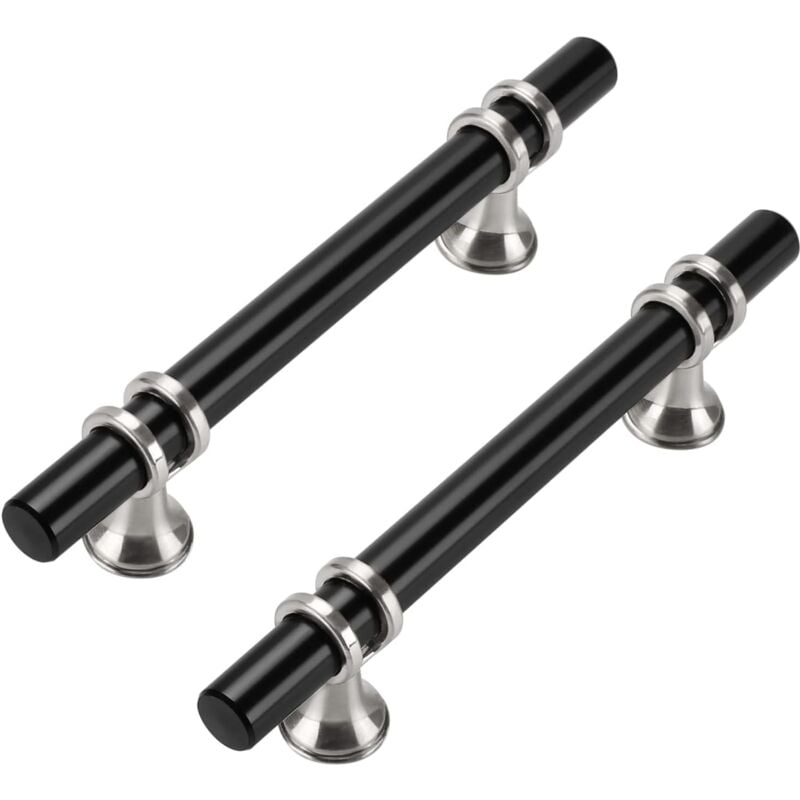 foto del prodotto maniglie per mobili da cucina ymyny confezione da 10, 96 mm, in acciaio inox, nere, per mobili, maniglie per porte, maniglie per mobili da cucina,