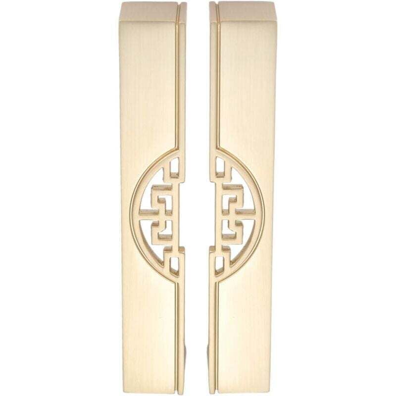 foto del prodotto maniglie per mobili dorate con interasse di 128 mm. maniglia per mobile. pomolo per mobile in stile retrò vintage, ideale per camera da letto,