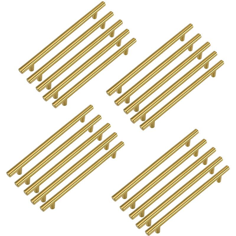 foto del prodotto maniglie per mobili in oro da 20 pezzi maniglie per mobili da cucina maniglie in acciaio inossidabile da 128 mm maniglie in acciaio inossidabile