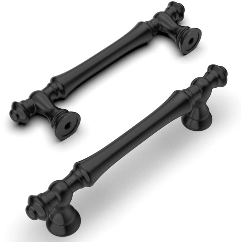 foto del prodotto maniglie per mobili nere ymyny confezione da 6, interasse fori 96 mm, maniglie per cassetti da cucina, maniglie per mobili in lega di zinco pesante,