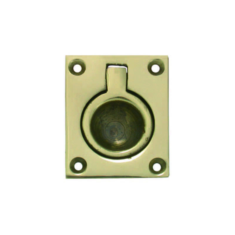 foto del prodotto maniglie per mobili quadre tipo marina a incasso con anello in ottone mm.40x55x15