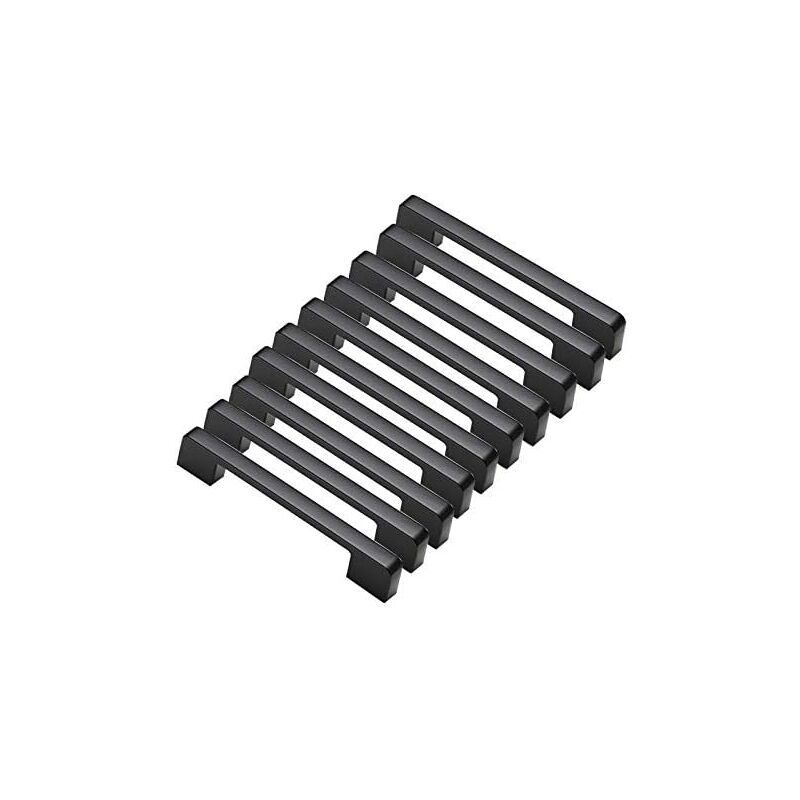 foto del prodotto maniglie per porte in lega di zinco nera, 10 pezzi, con barra a t, per mobili da cucina, foro centrale 160 mm