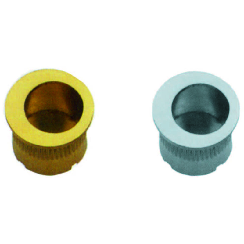 foto del prodotto maniglietta ditale tonda ad incasso senza foro in ottone mm.25 in ottone cromo satinato