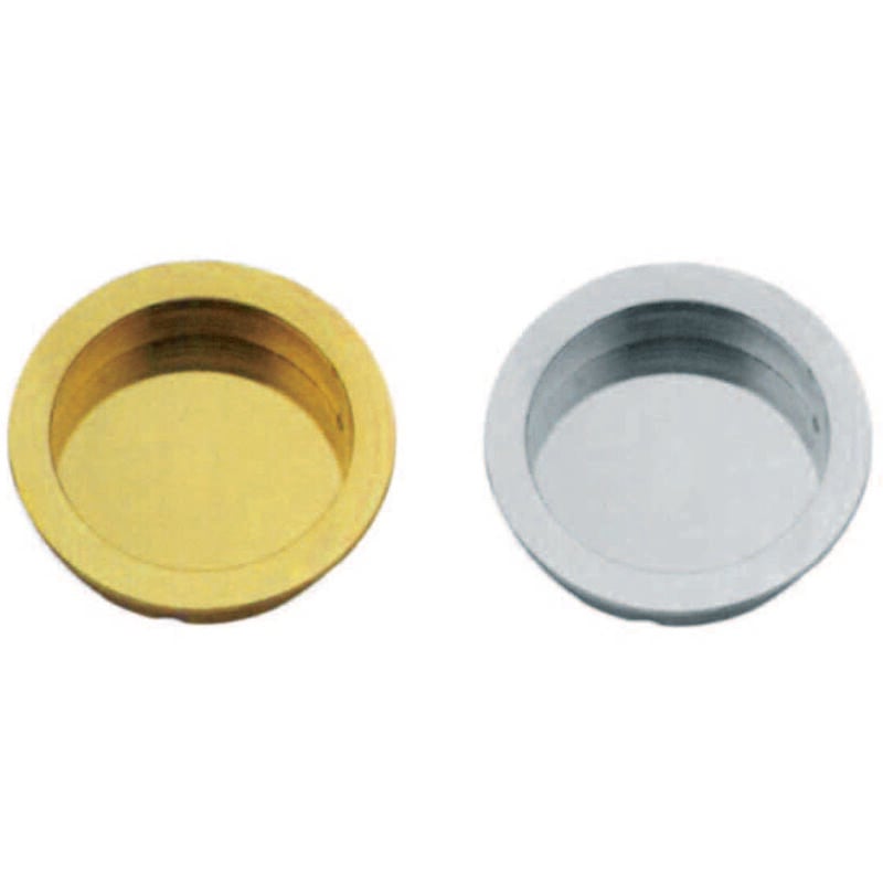 foto del prodotto maniglietta nicchia tonda ad incasso senza foro in ottone mm.40 in ottone lucido