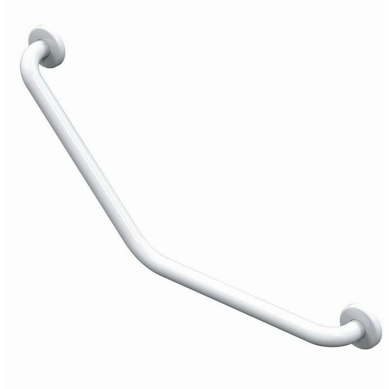foto del prodotto maniglione angolare in acciaio inox 135 400x400 mm akw rivestito in resina epossidica bianca 01243wh ls