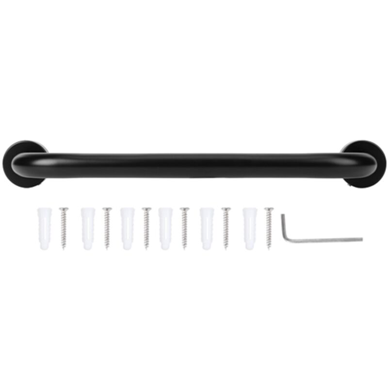 foto del prodotto maniglione di sicurezza antiscivolo, accessorio per maniglione di sicurezza per bagno in alluminio, nero 40 cm