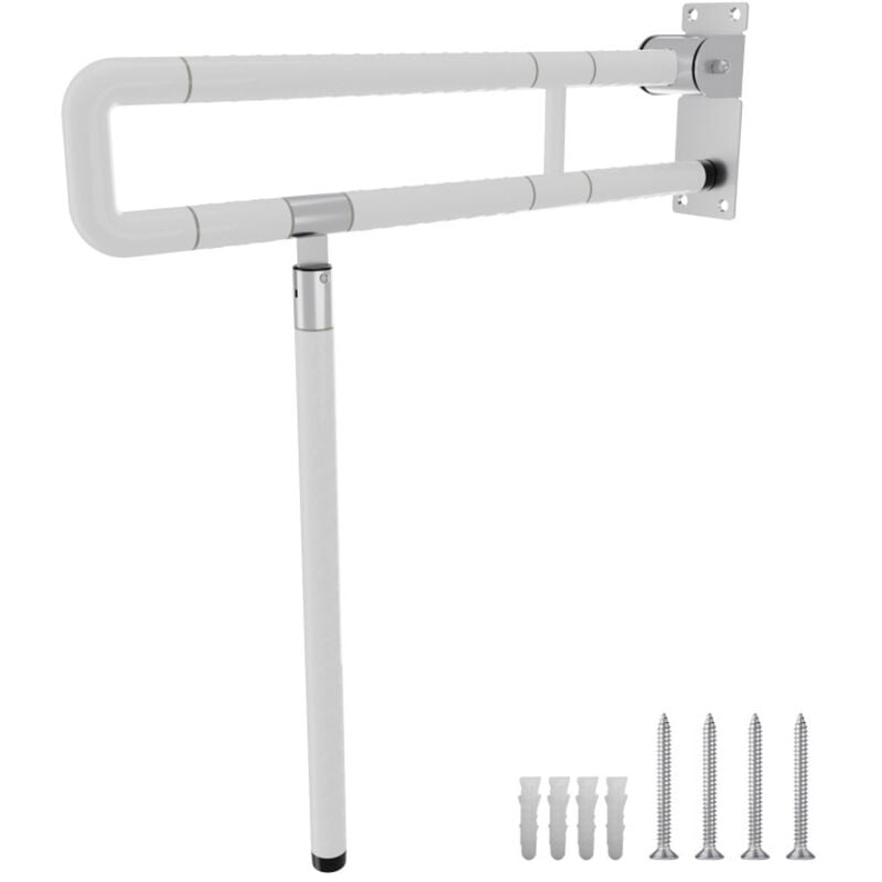 foto del prodotto maniglione pieghevole per toilette, maniglione per bagno con impugnatura in acciaio inox antiscivolo randaco