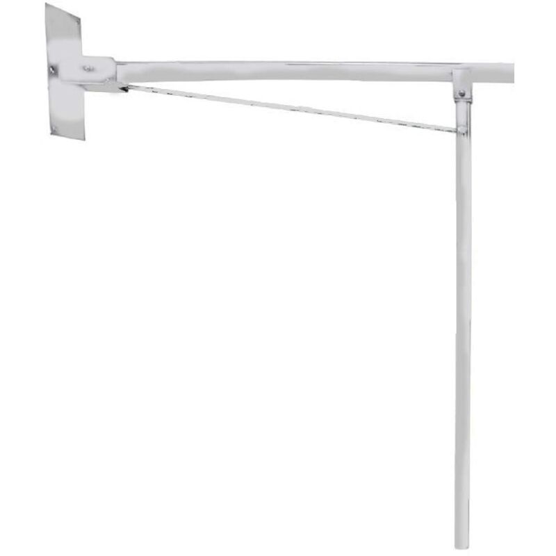 foto del prodotto maniglione ribaltabile inox bianco con appoggio a pavimento nofer 15062.w
