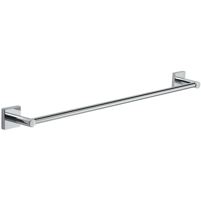 foto del prodotto manila porta asciugamani cm.60, colore cromo, componenti realizzati in acciaio inox 304, cromall e vetro satinato, garanzia 15 anni, misure 4,7 x