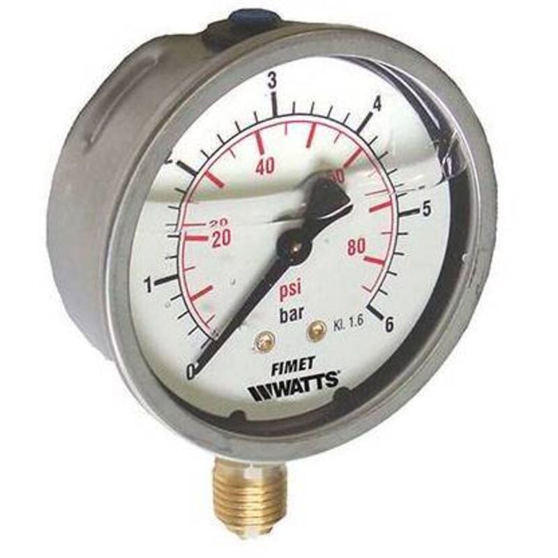 foto del prodotto manometro a bagno di glicerina mg1- inox 63 12 bar watts