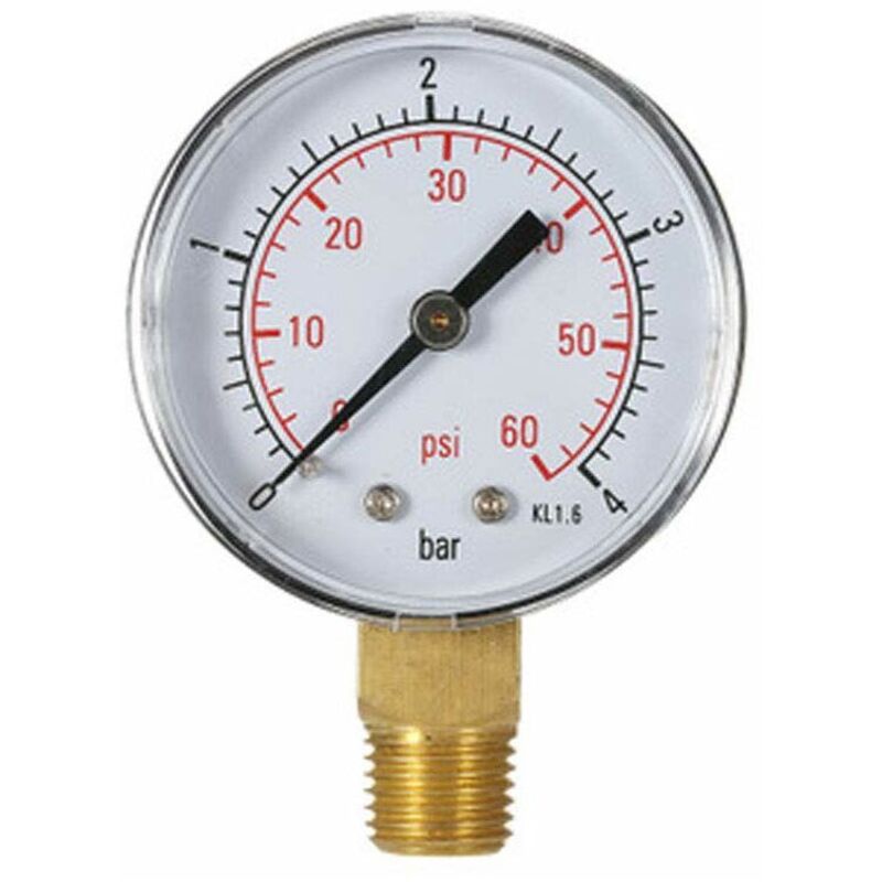 foto del prodotto manometro acqua manometro piscina 60psi 1 4 npt montaggio sul fondo, filettatura in pollici scale meccaniche manometro acqua e gas 4 bar 