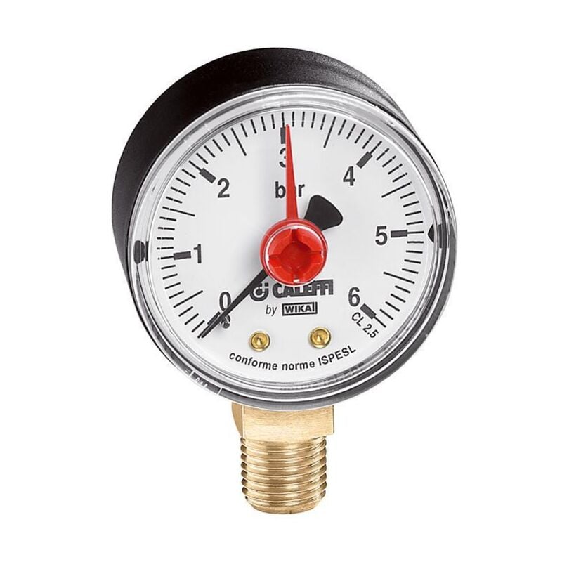 foto del prodotto manometro d 3 8 m attacco radiale, campo di temperatura d 80 mm 10 bar caleffi 557710