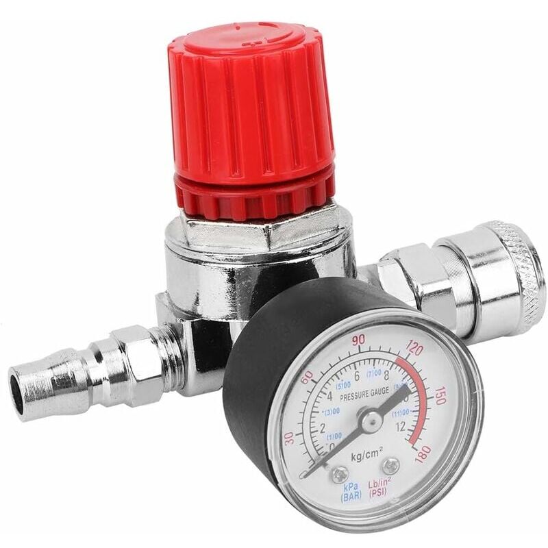 foto del prodotto manometro della valvola di controllo del regolatore di pressione, con connettore maschio femmina, set di raccordi per valvola di sicurezza per