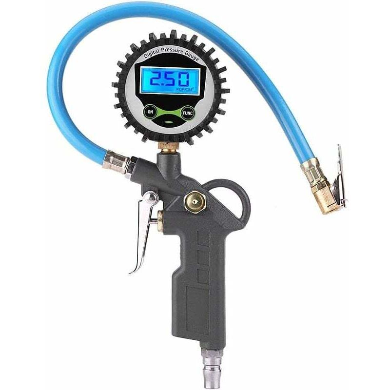 foto del prodotto manometro digitale, manometro lcd per pneumatici pistola di gonfiaggio manometro digitale per gonfiaggio pneumatici con tubo flessibile per camion