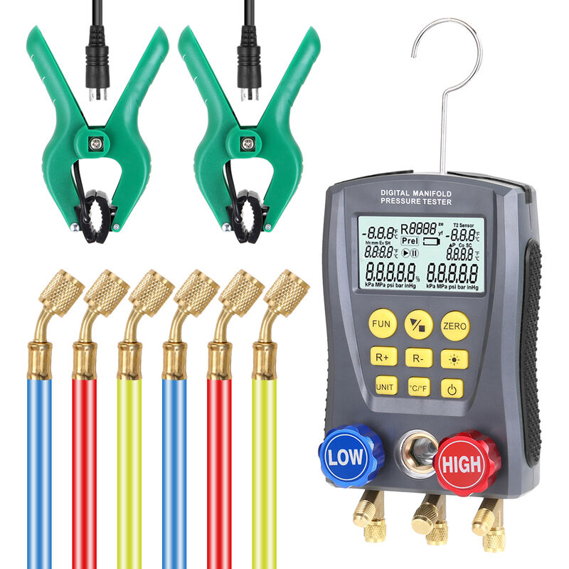 immagine 0 del prodotto manometro digitale per refrigerazione tester per collettore di pressione del vuoto kit di strumenti per valvole per tester di temperatura hvac