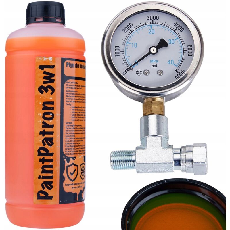 foto del prodotto manometro lineare rosfix per unit di verniciatura con raccordo a t da 1 4 liquido di manutenzione e pulizia rosfix paintpatron 3in1 1l per