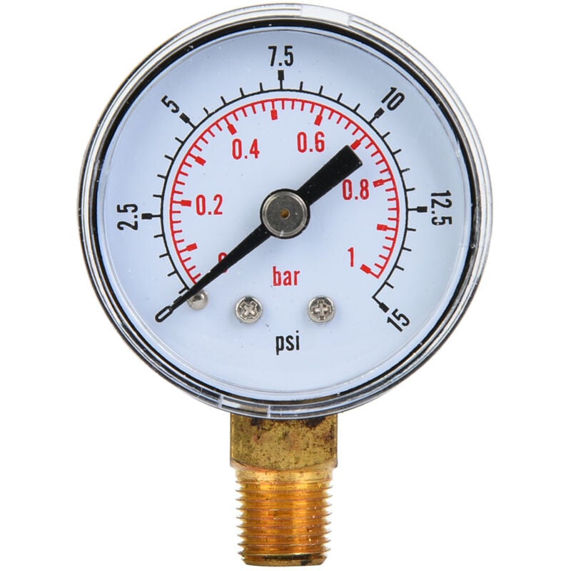 foto del prodotto manometro meccanico 1 8' bspt connessione inferiore per aria olio acqua 0-15 psi 0-1 bar - eosnow