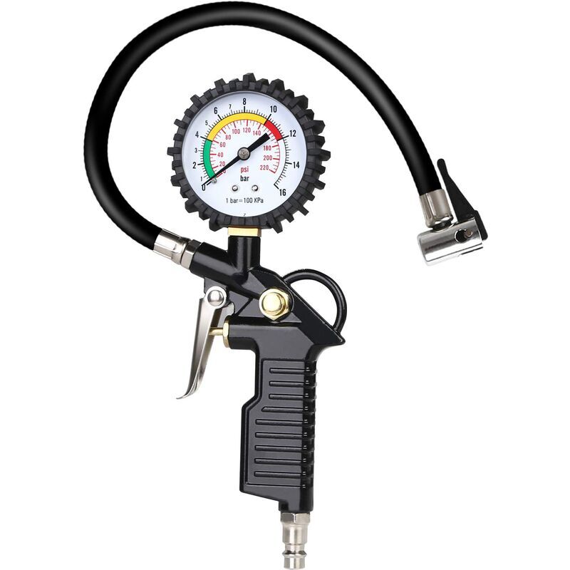 foto del prodotto manometro per pneumatici, manometro digitale per pneumatici, pistola per gonfiaggio pneumatici 